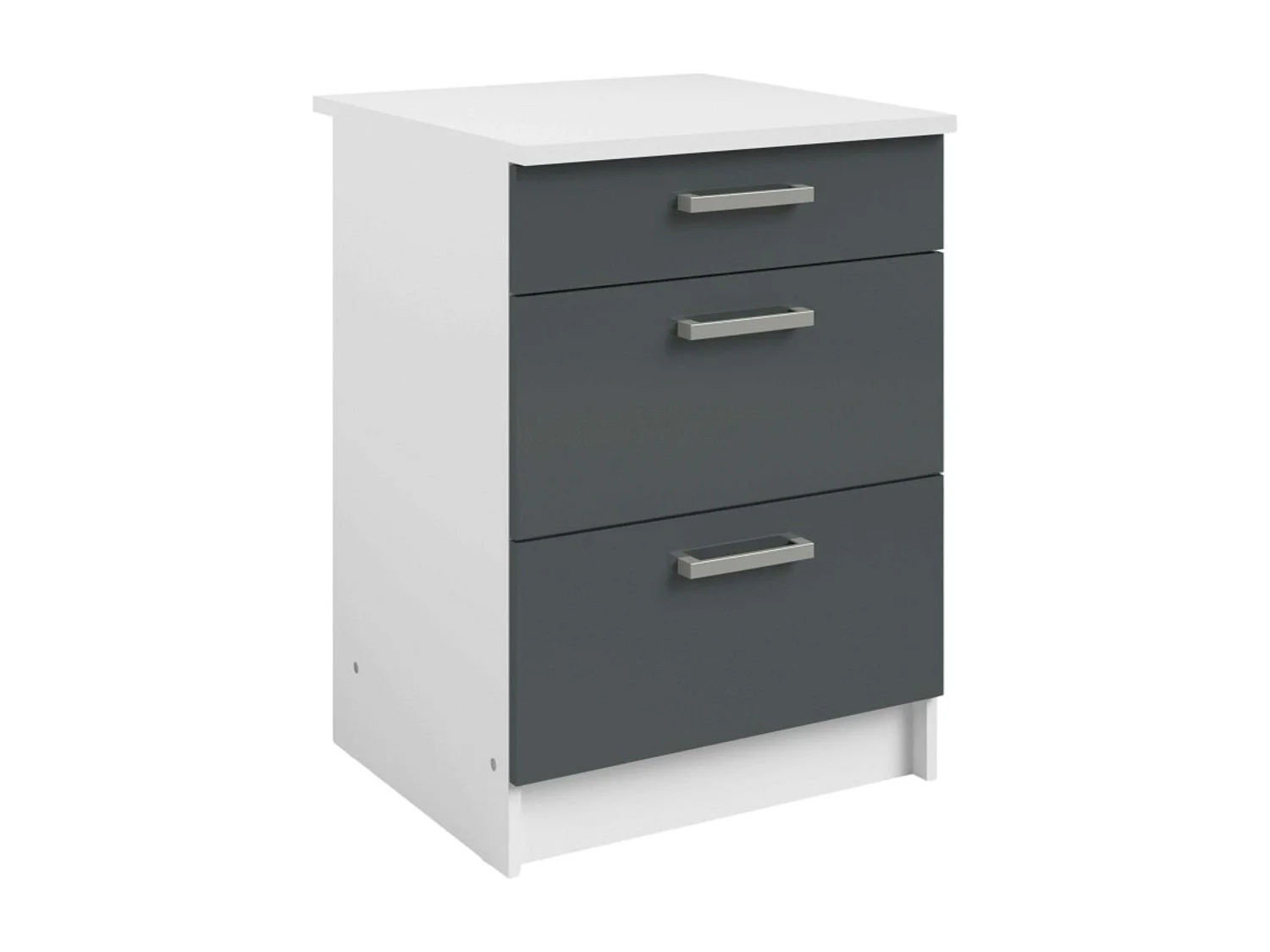 Módulo bajo cocina Vetro 3 cajones 84x60x60 cm con encimera blanca