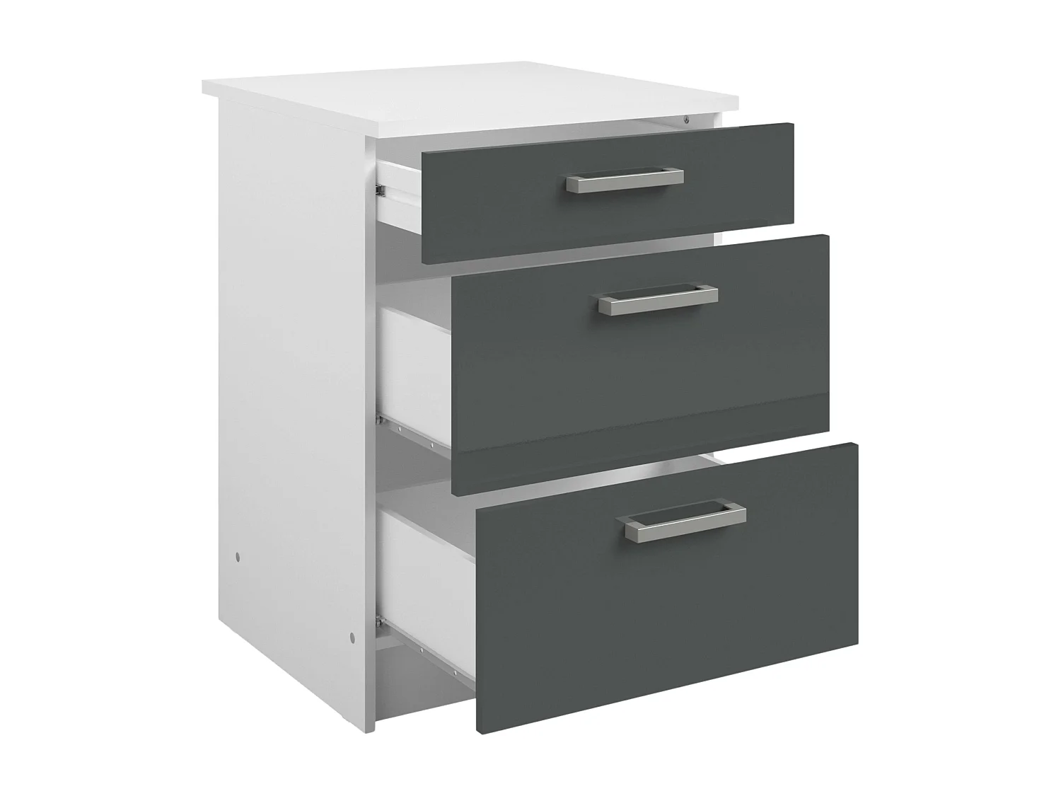 Módulo bajo cocina Vetro 3 cajones 84x60x60 cm con encimera blanca