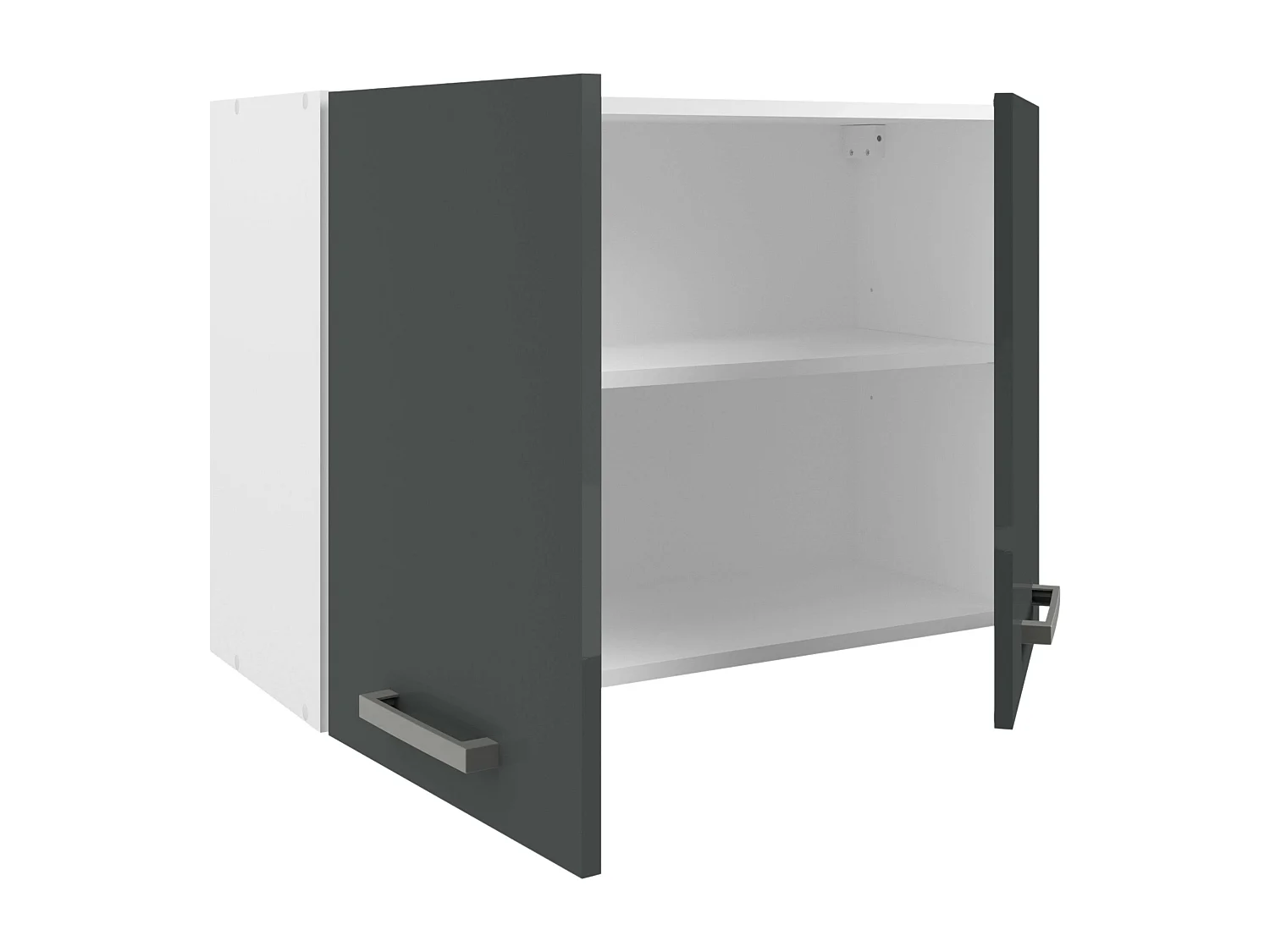 Módulo alto de cocina Vetro 2 puertas y 1 estante blanco y gris brillante