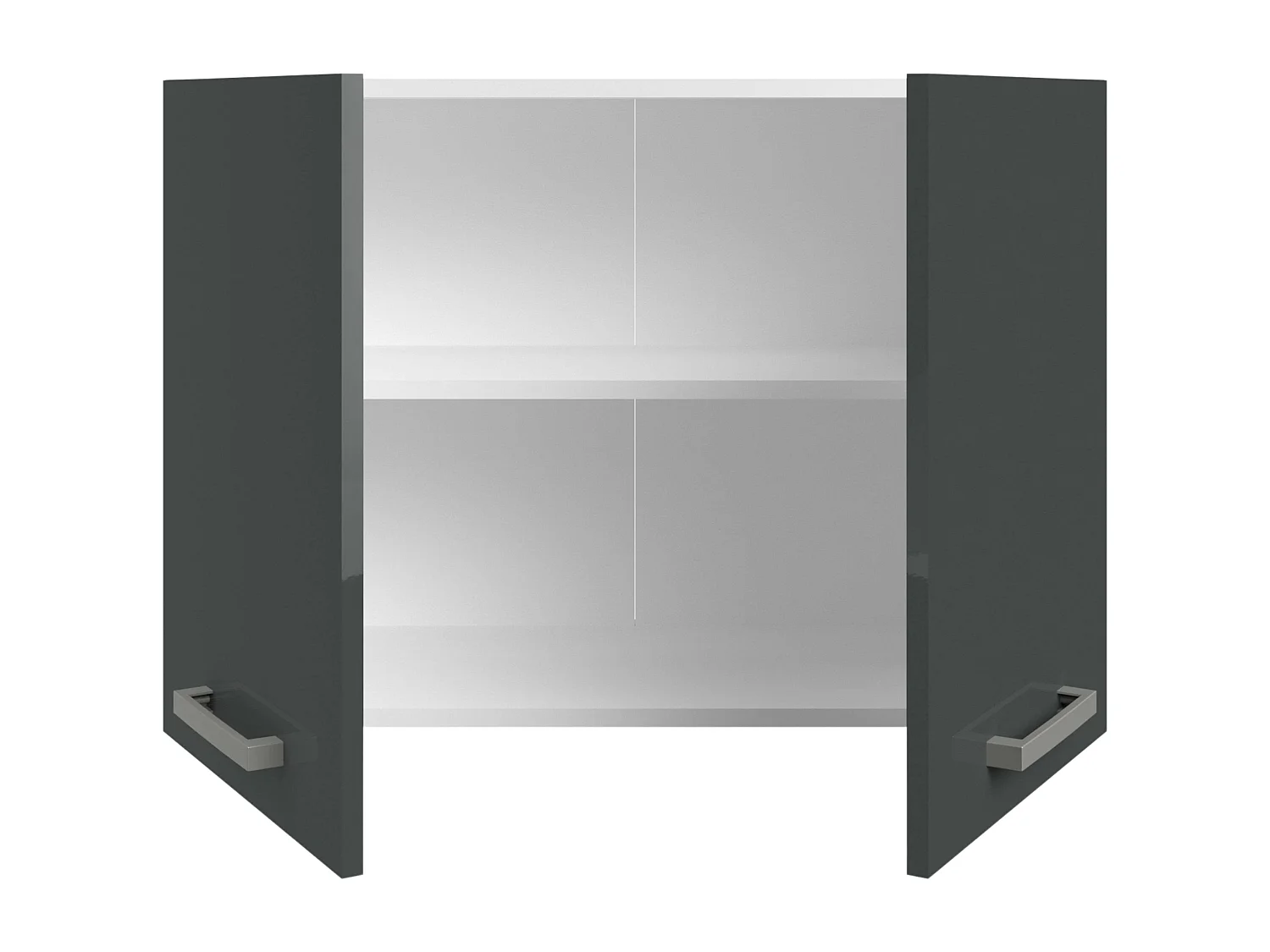 Módulo alto de cocina Vetro 2 puertas y 1 estante blanco y gris brillante