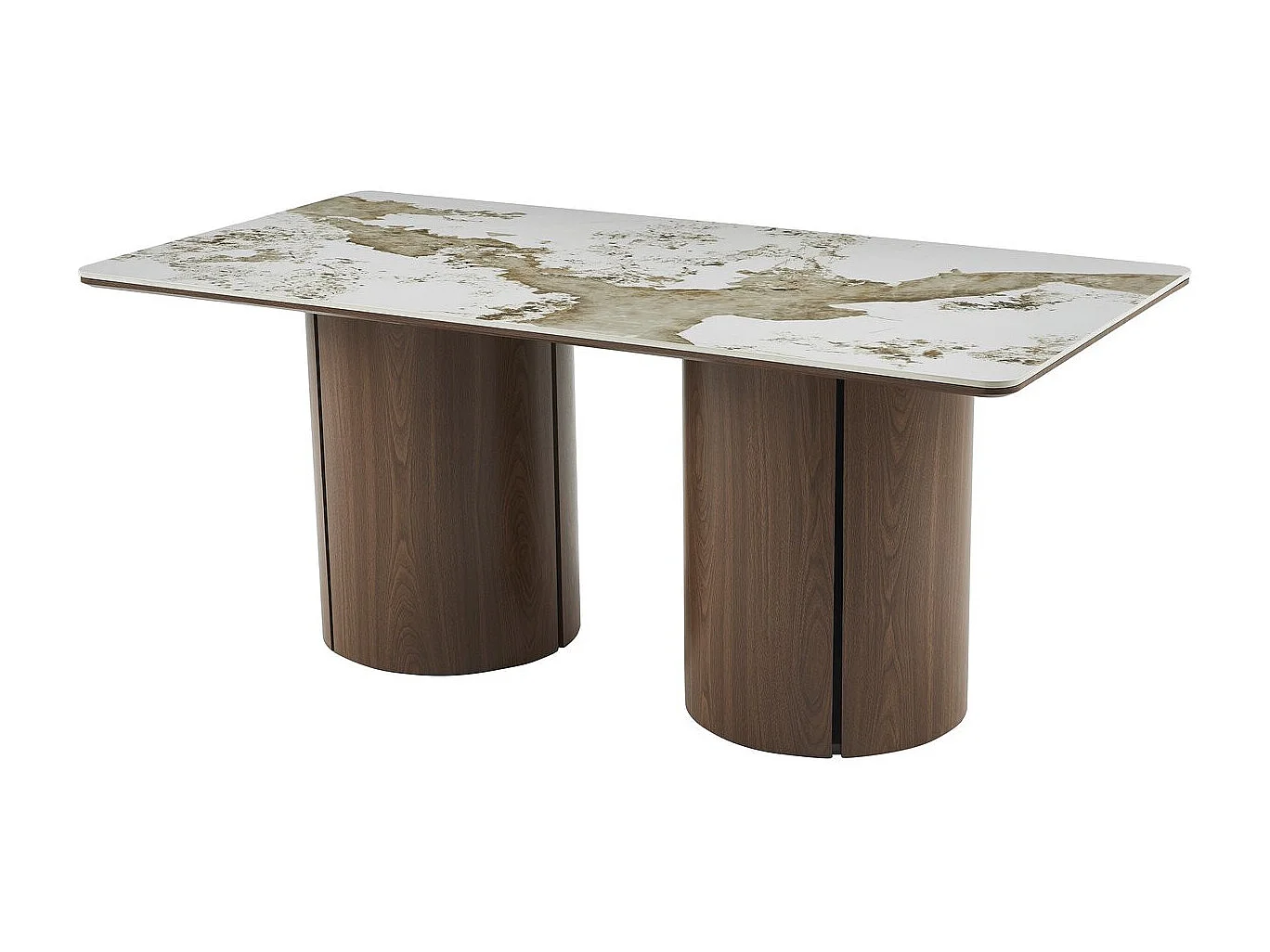 Table à manger rectangulaire en céramique pendora "Milano" - 6 places - Marron