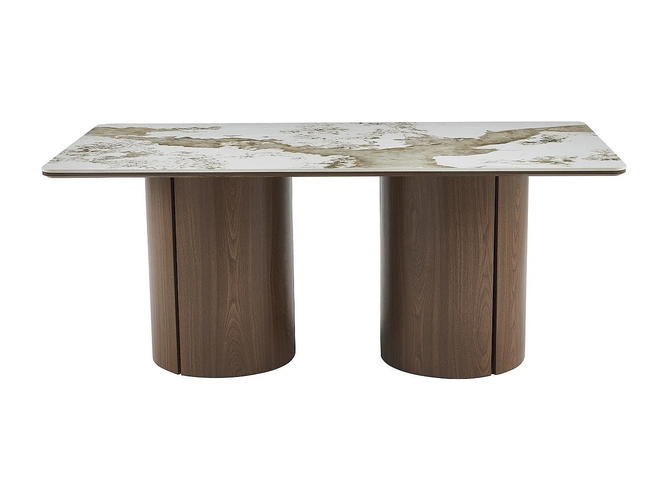 Table à manger rectangulaire en céramique pendora "Milano" - 6 places - Marron