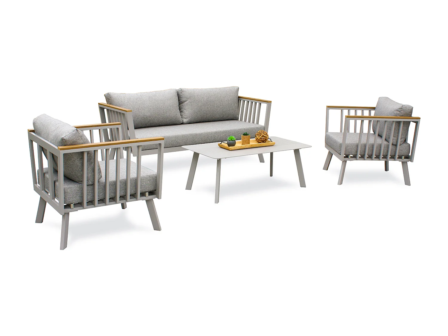 Salon de jardin 5 places en aluminium