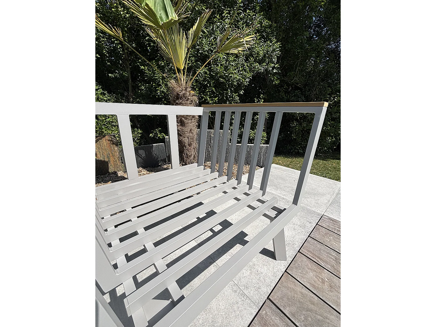 Conjunto de mobiliário de jardim de 5 lugares em alumínio