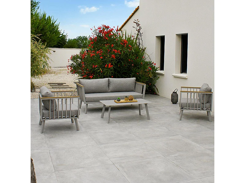 Salon de jardin 5 places en aluminium