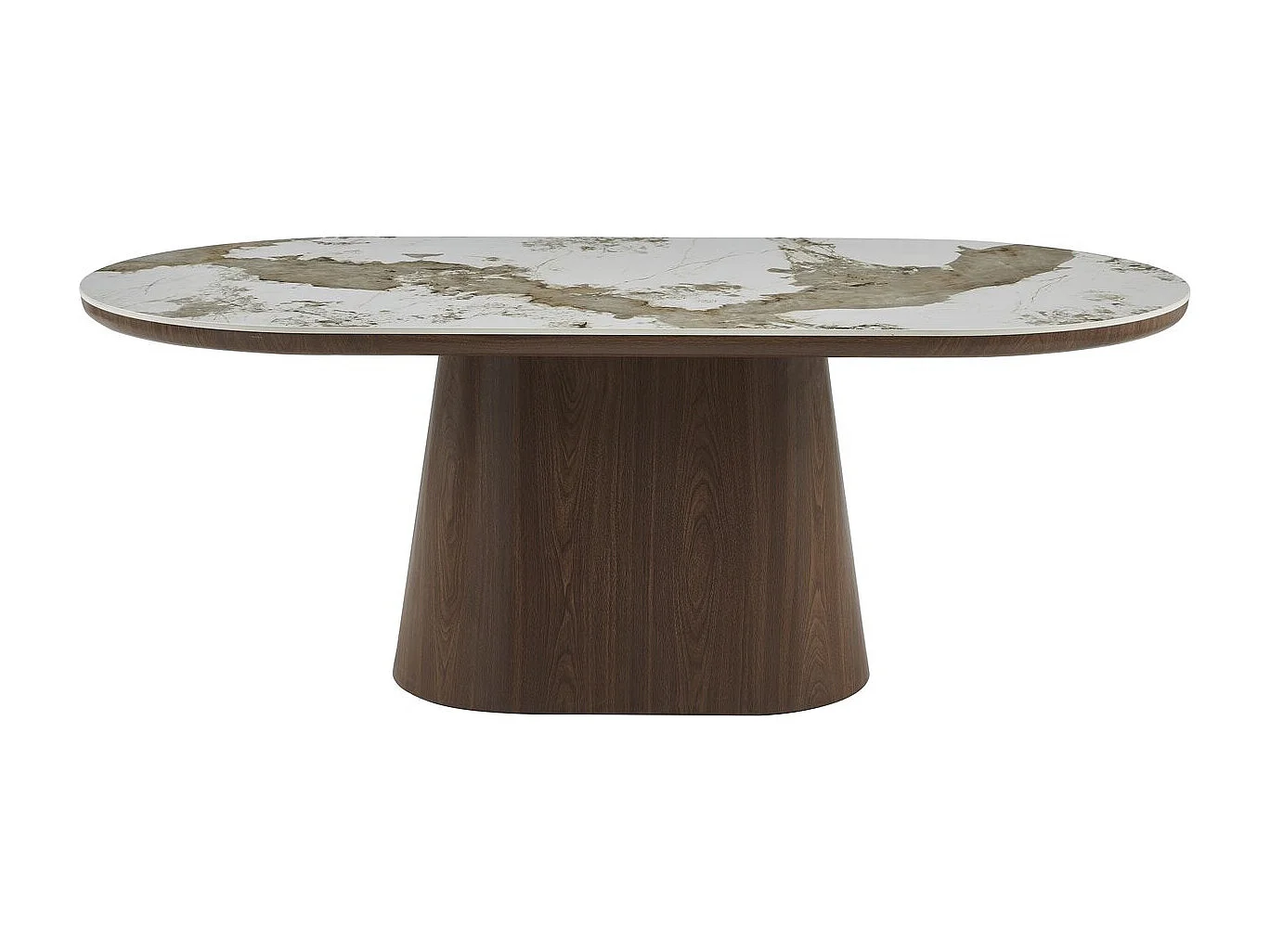 Table à manger ovale en céramique pandora "Bellagio" - 8 places - Beige