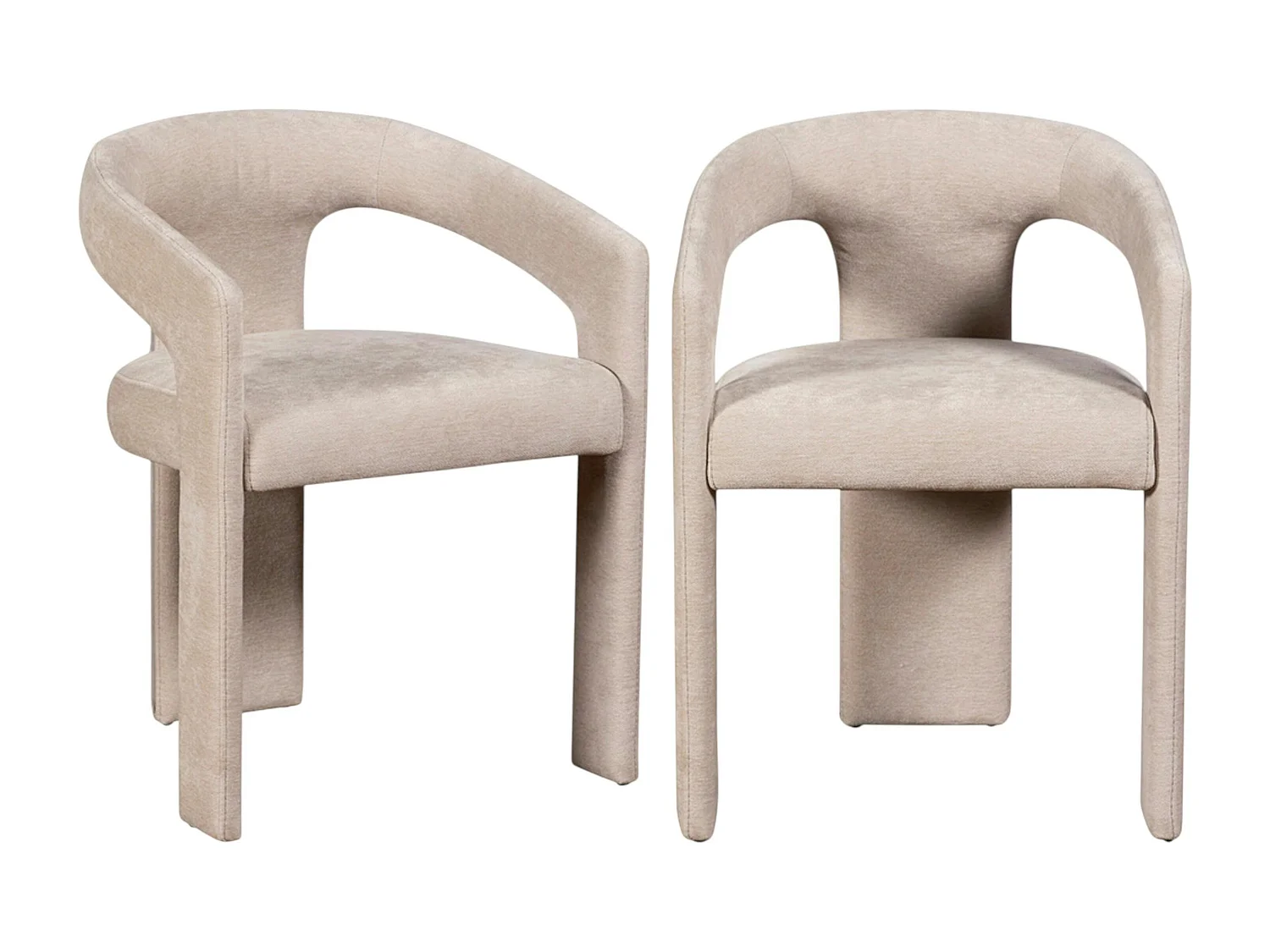 Fauteuil de table beige à 3 pieds (lot de 2) IDAHO