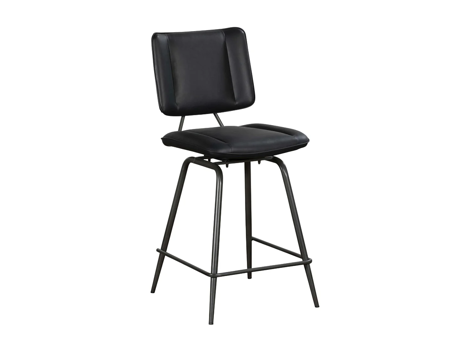 Chaise de bar noire à pieds métal, décor bouton (lot de 2) OKA