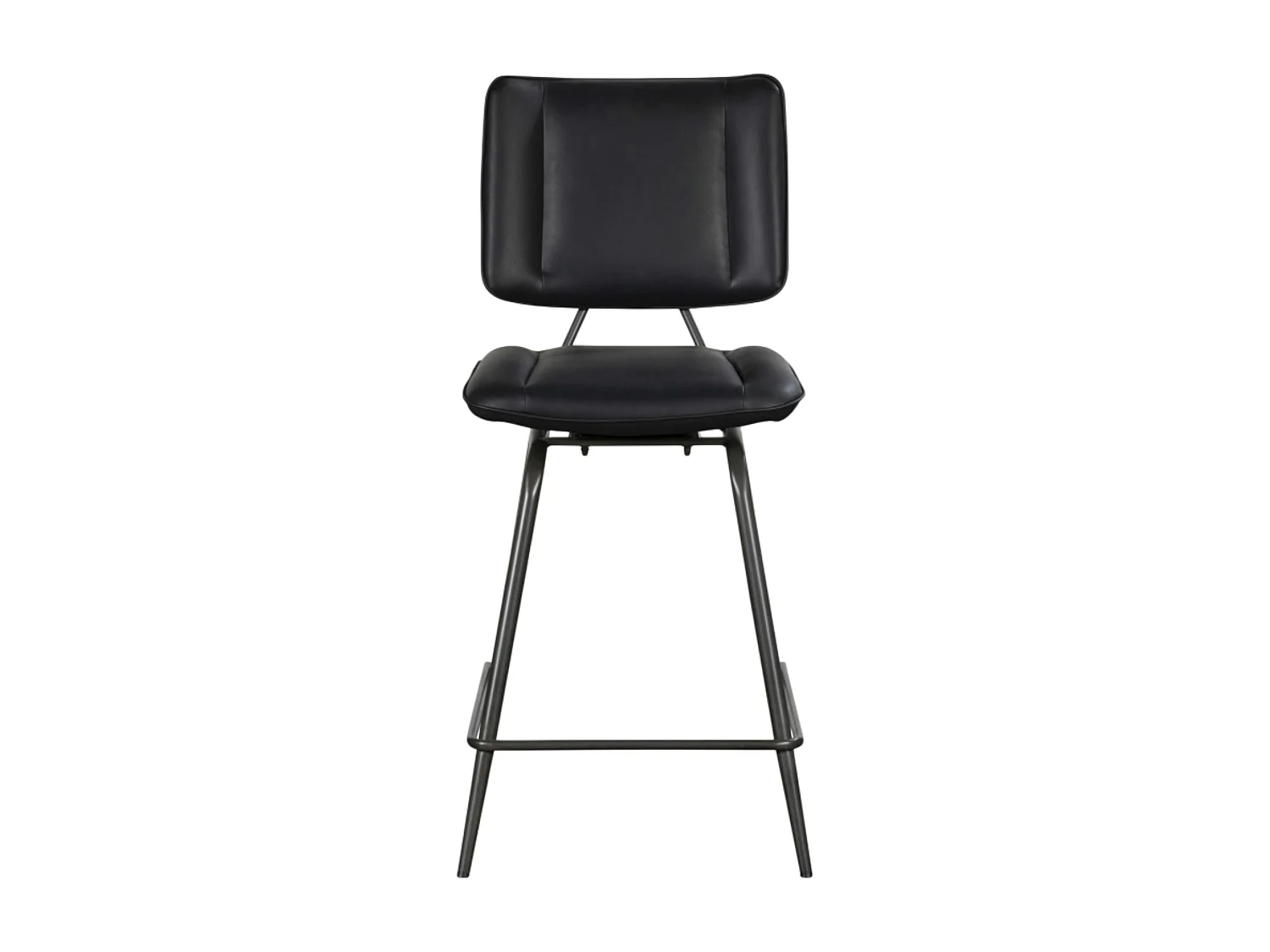 Chaise de bar noire à pieds métal, décor bouton (lot de 2) OKA