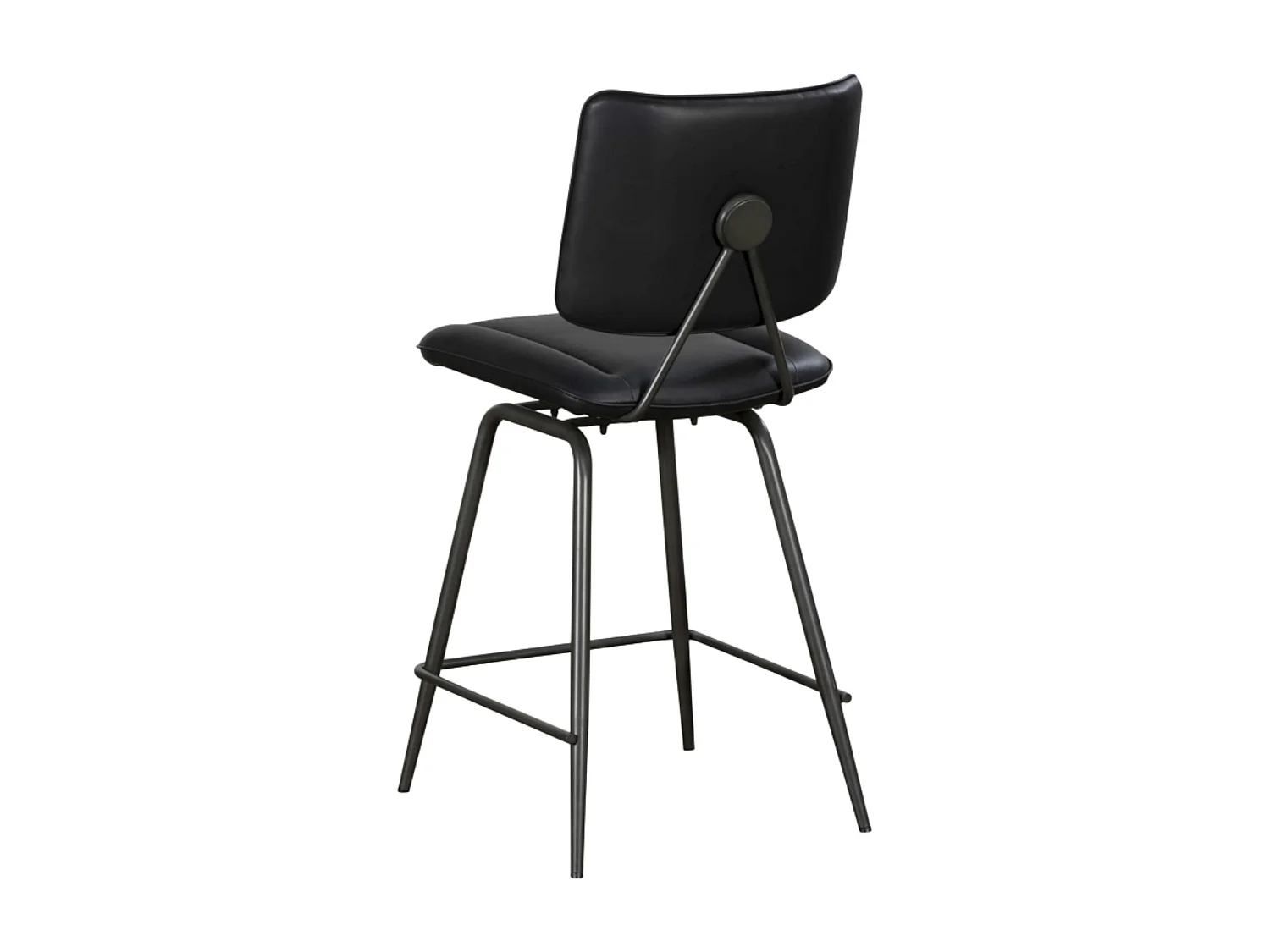 Chaise de bar noire à pieds métal, décor bouton (lot de 2) OKA