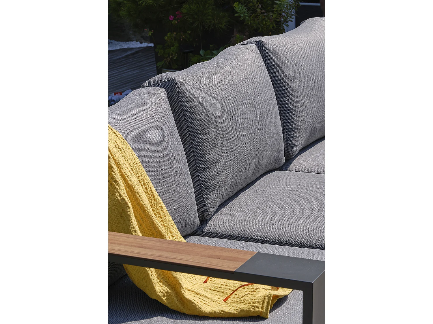 Salon de Jardin 5 Places "Mandelieu" 225cm Gris Anthracite