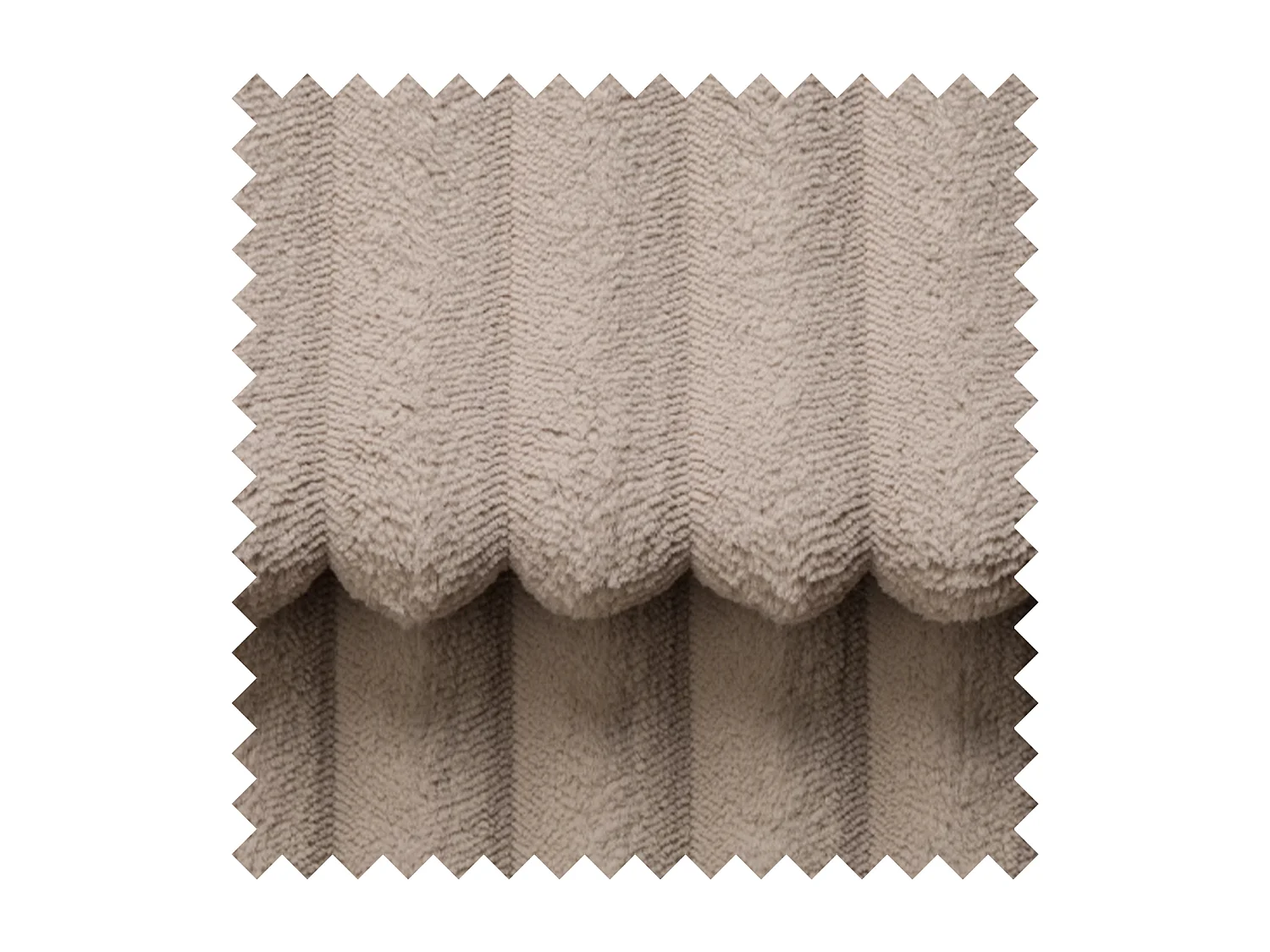 Lit rembourré 160x200 – en velours côtelé – gris beige – SHELS LOW