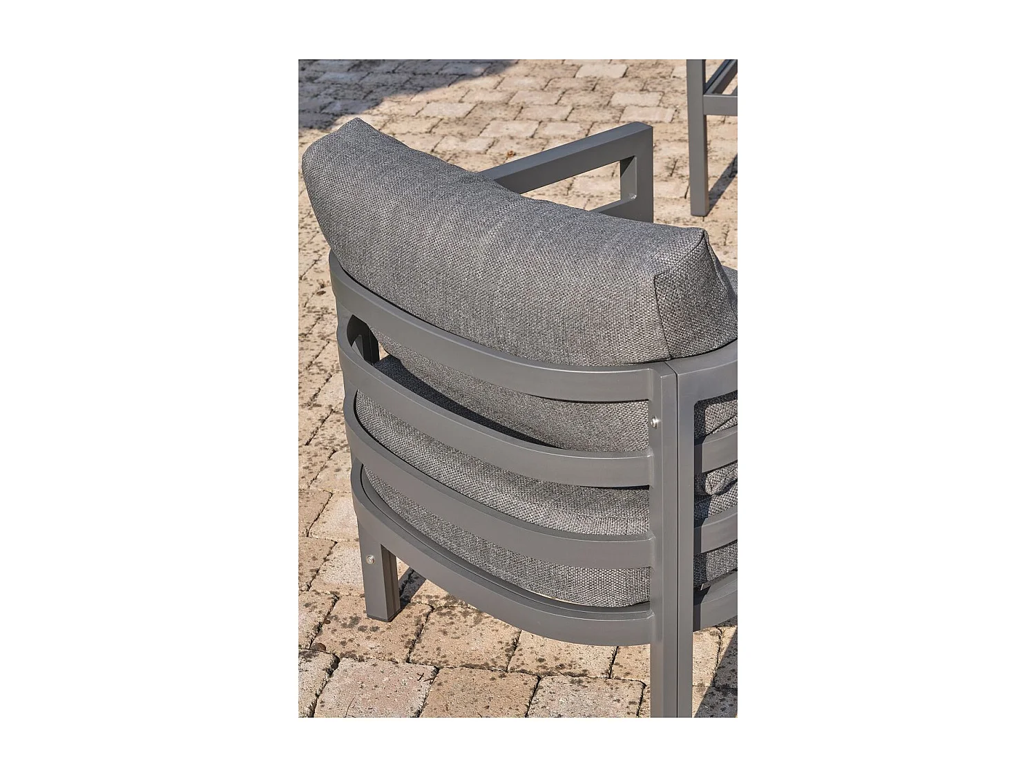 Salon de Jardin 4 Places "Lisbonne" 132cm Gris Anthracite