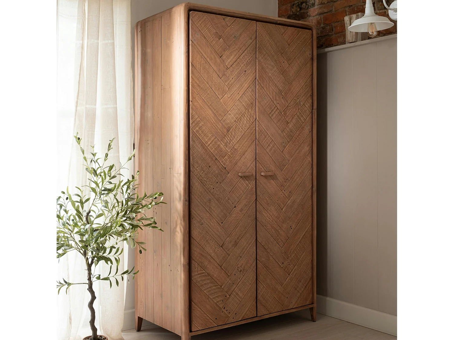 Armoire penderie 2 portes bois recyclé KEARNEY