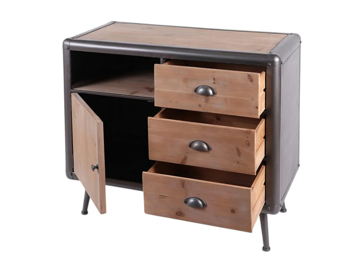 Petit buffet industriel 3 tiroirs MONS