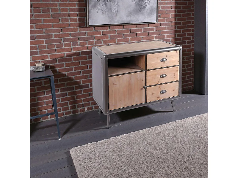 Petit buffet industriel 3 tiroirs MONS