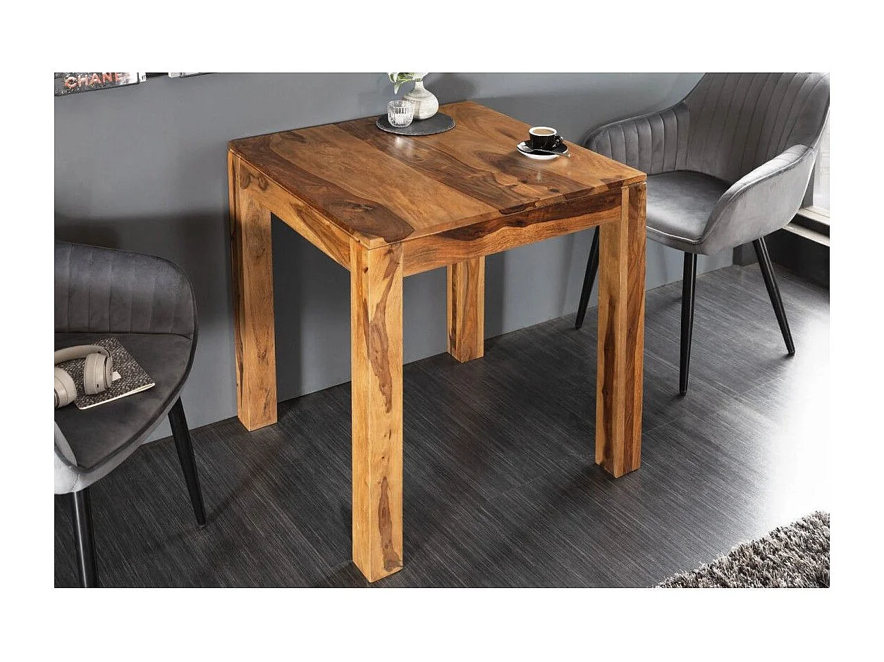 Table de salle à manger TAVINA 70 cm – Carrée en bois massif de Sheesham verni