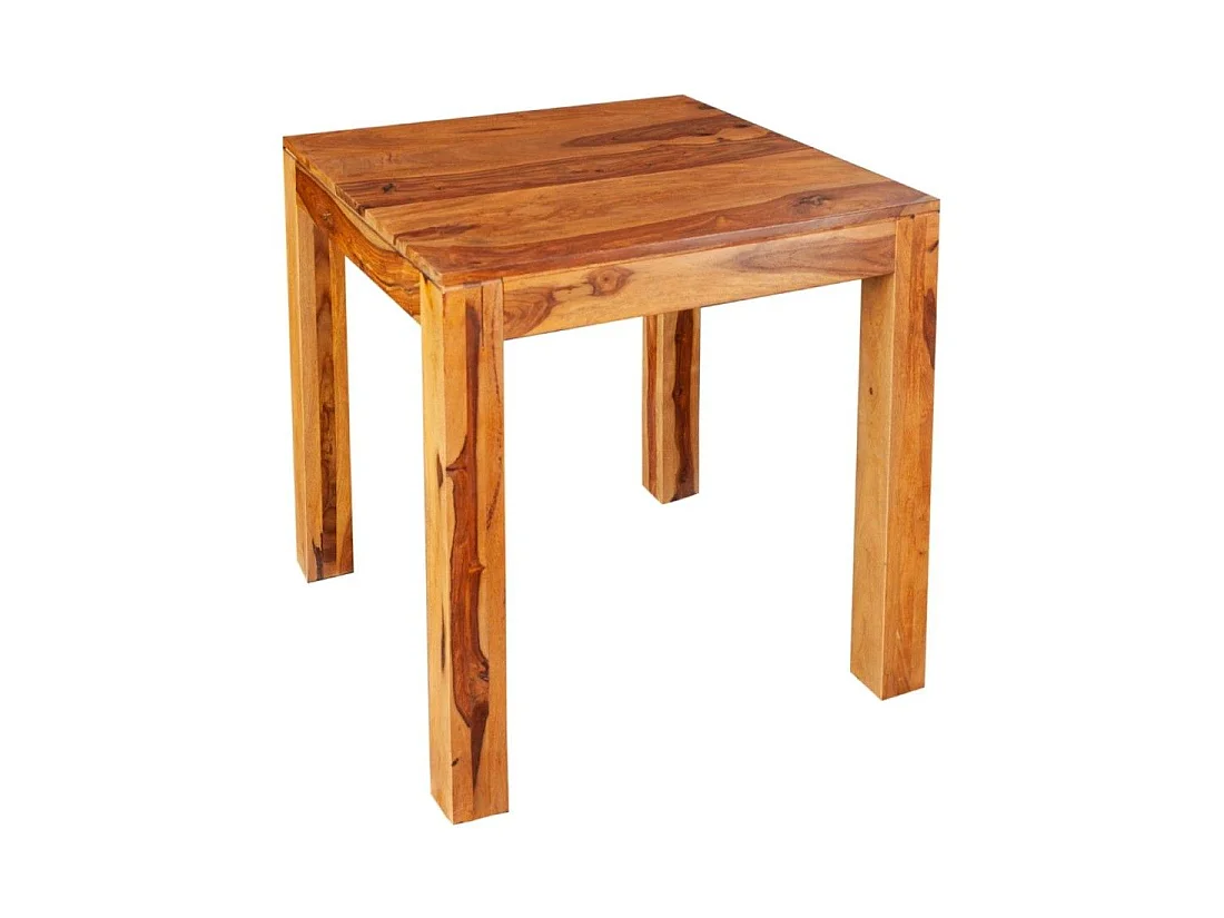 Eettafel TAVINA 70 cm – Vierkant in gelakt massief Sheesham hout