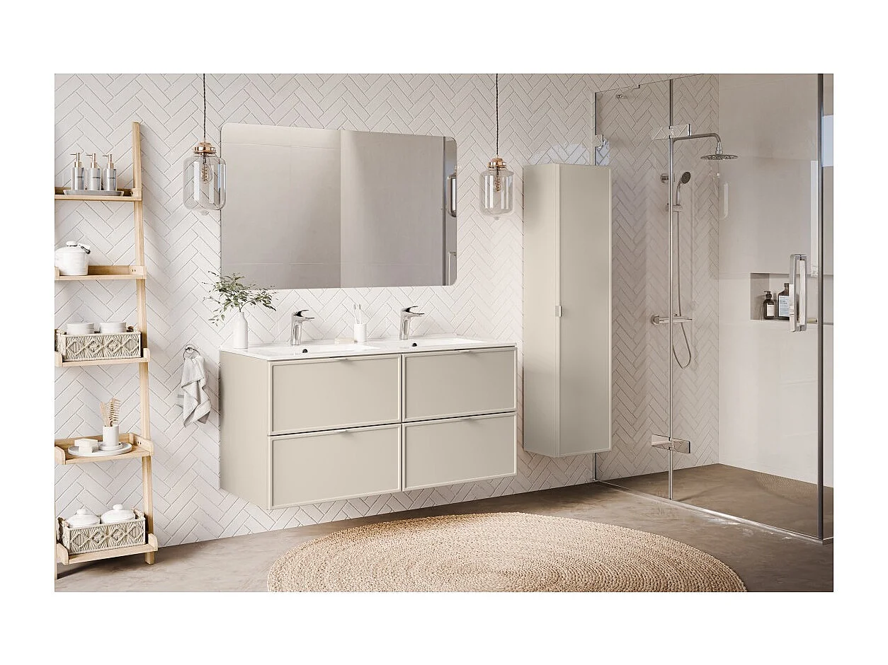 Colonne de salle de bain BRAZZA – 1 porte – Coloris marron congo – 140 cm – À suspendre