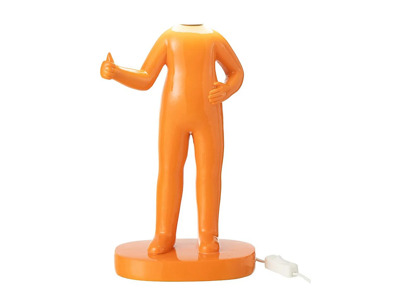 Lampe à Poser en Résine "Pouces" 44cm Orange