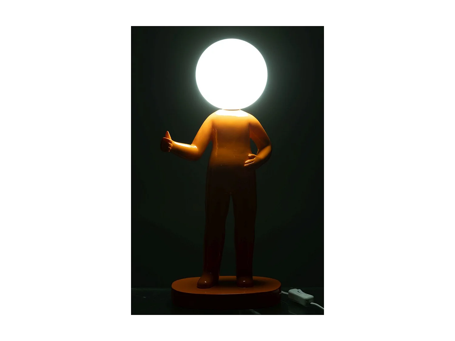 Lampe à Poser en Résine "Pouces" 44cm Orange