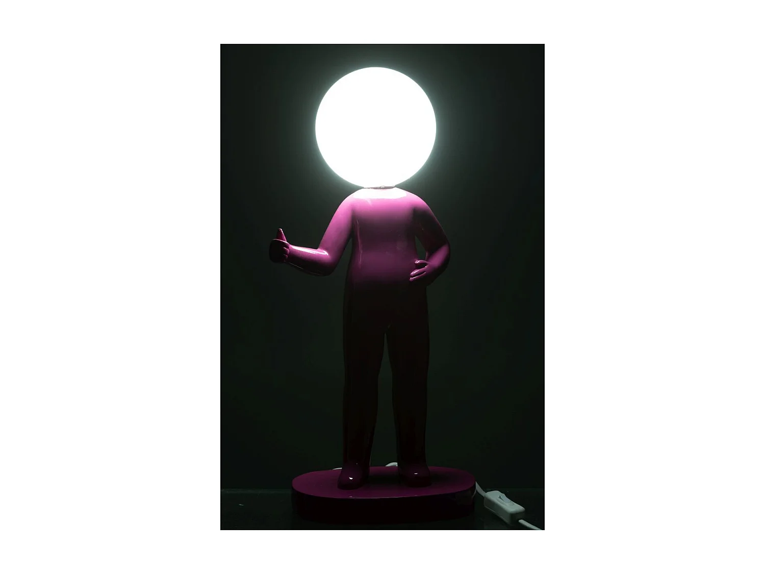 Lampe à Poser en Résine "Pouces" 44cm Fuchsia