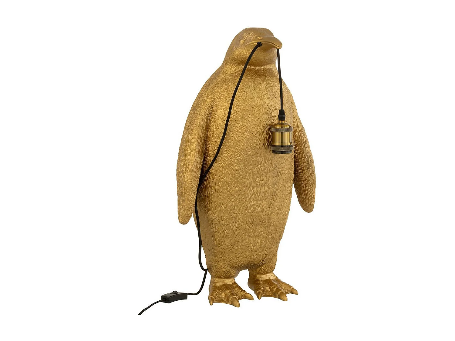 Lampe à Poser en Résine "Pingouin" 59cm Or