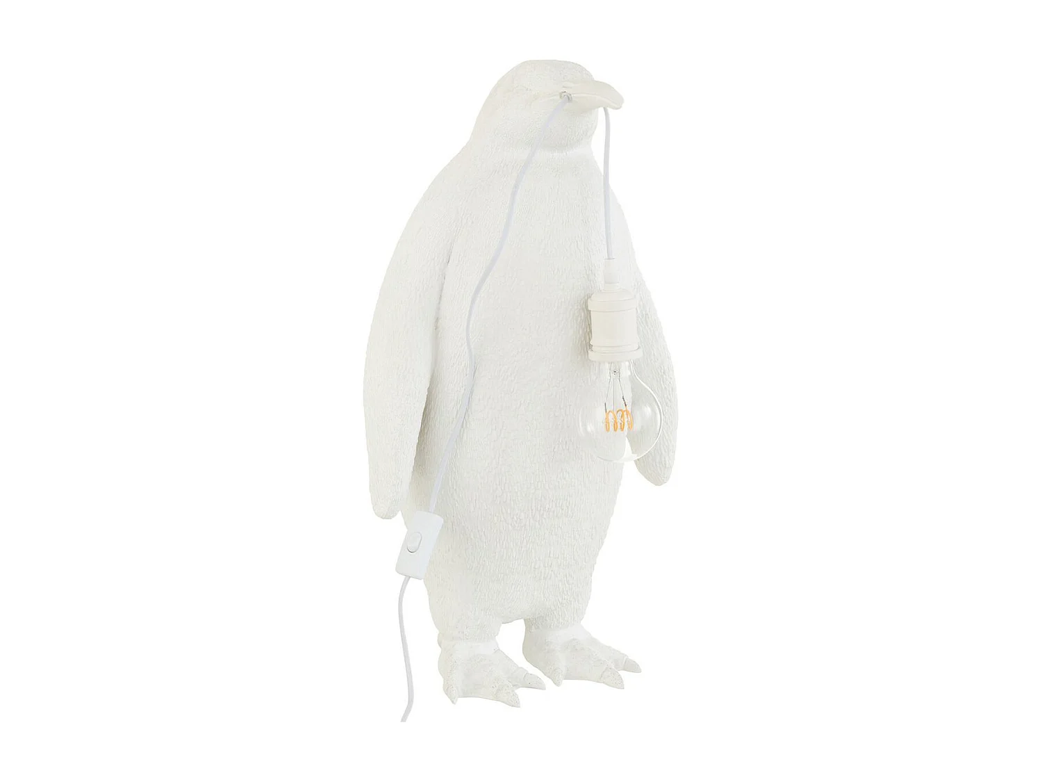 Lampe à Poser en Résine "Pingouin" 59cm Blanc