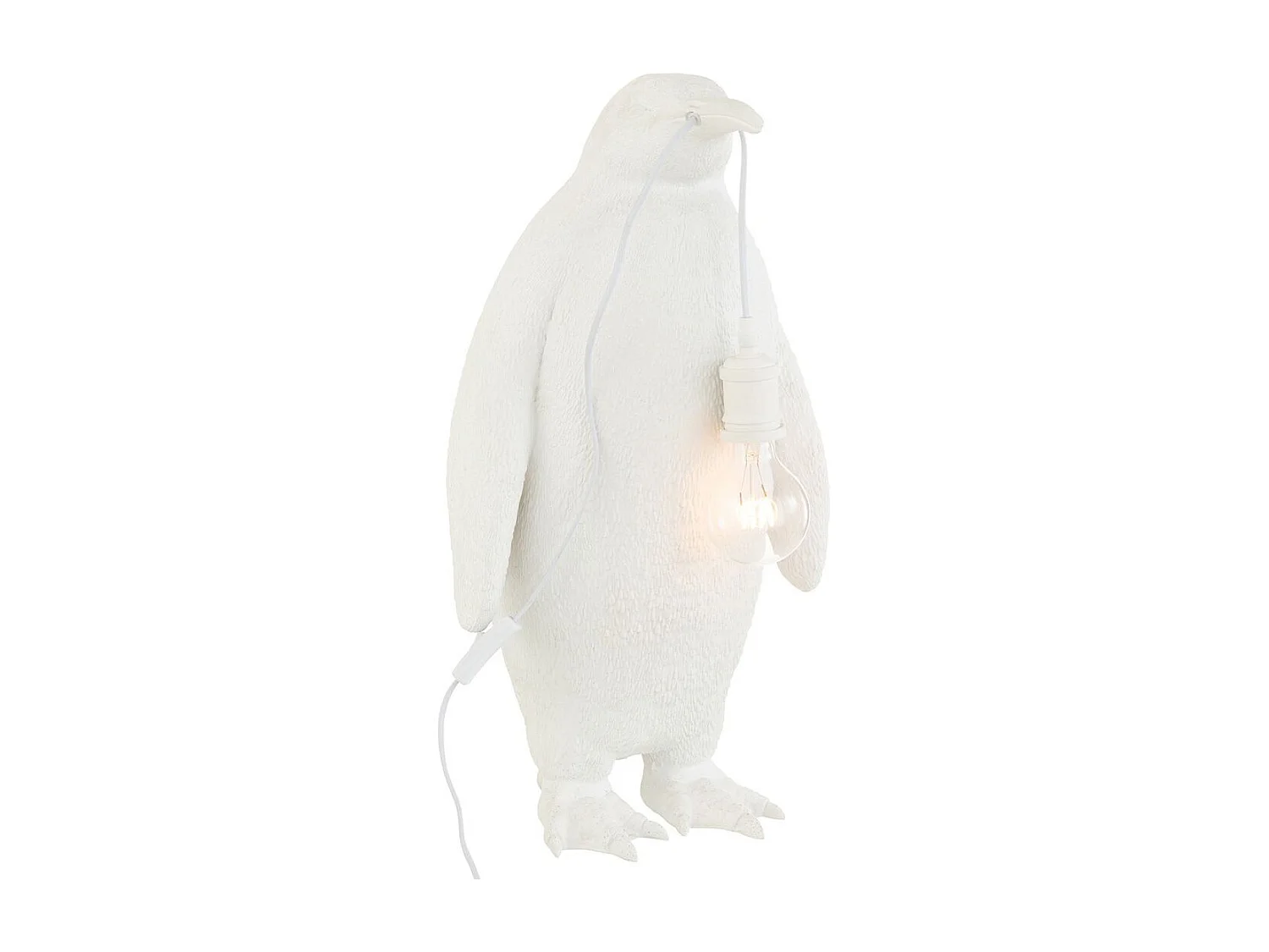 Lampe à Poser en Résine "Pingouin" 59cm Blanc