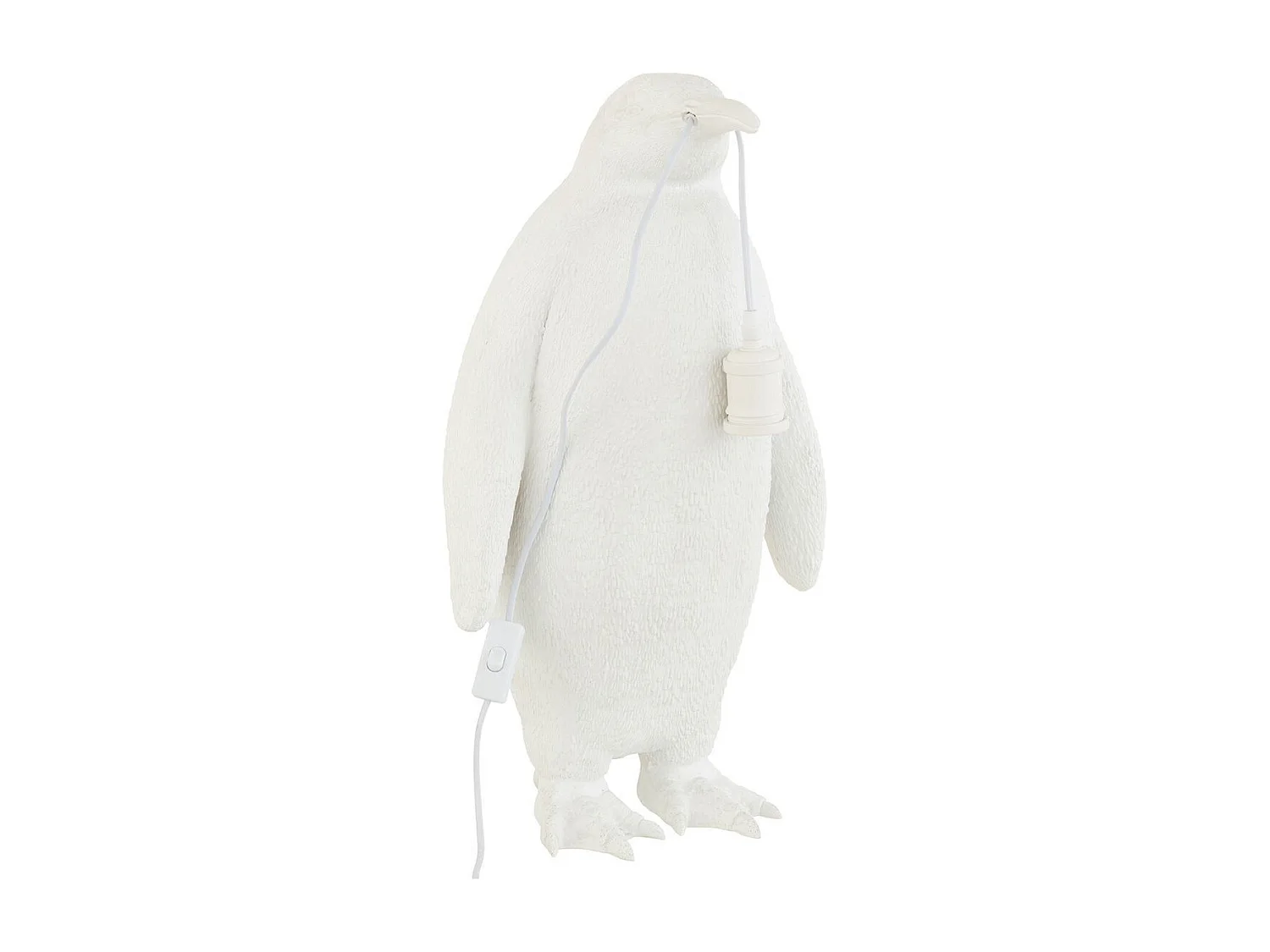 Lampe à Poser en Résine "Pingouin" 59cm Blanc