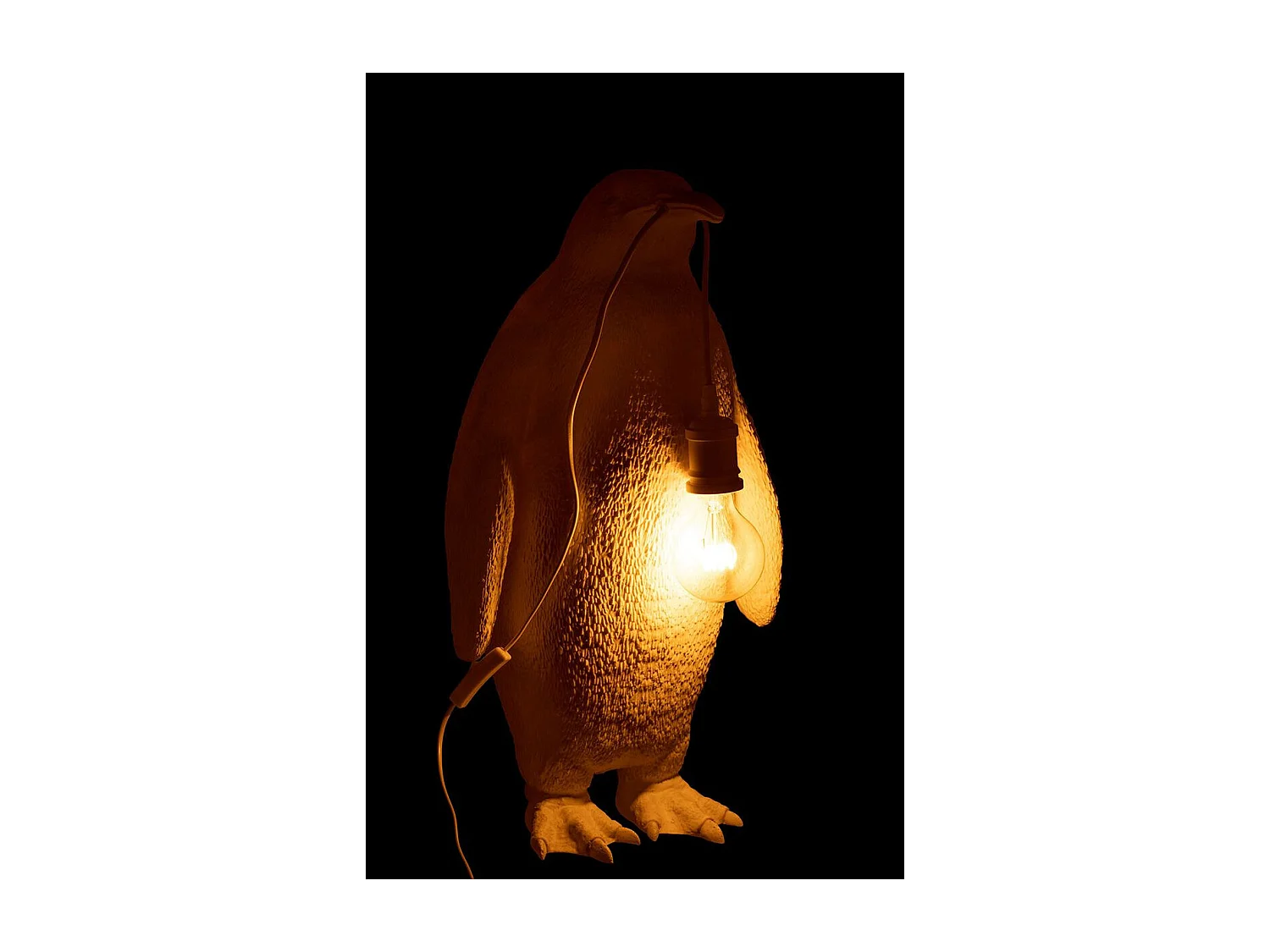 Lampe à Poser en Résine "Pingouin" 59cm Blanc