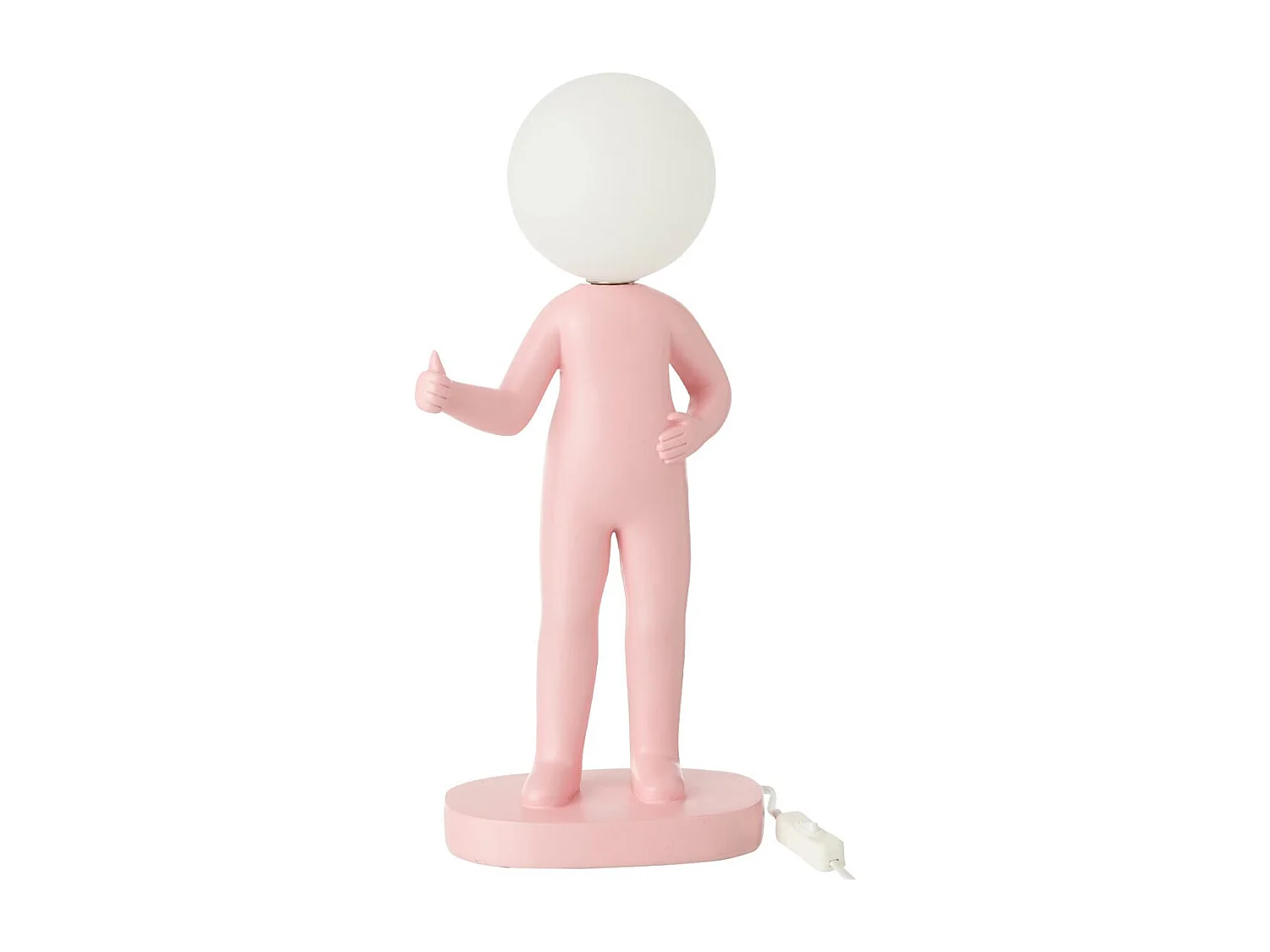 Lampe à Poser en Résine "Pouces" 44cm Rose