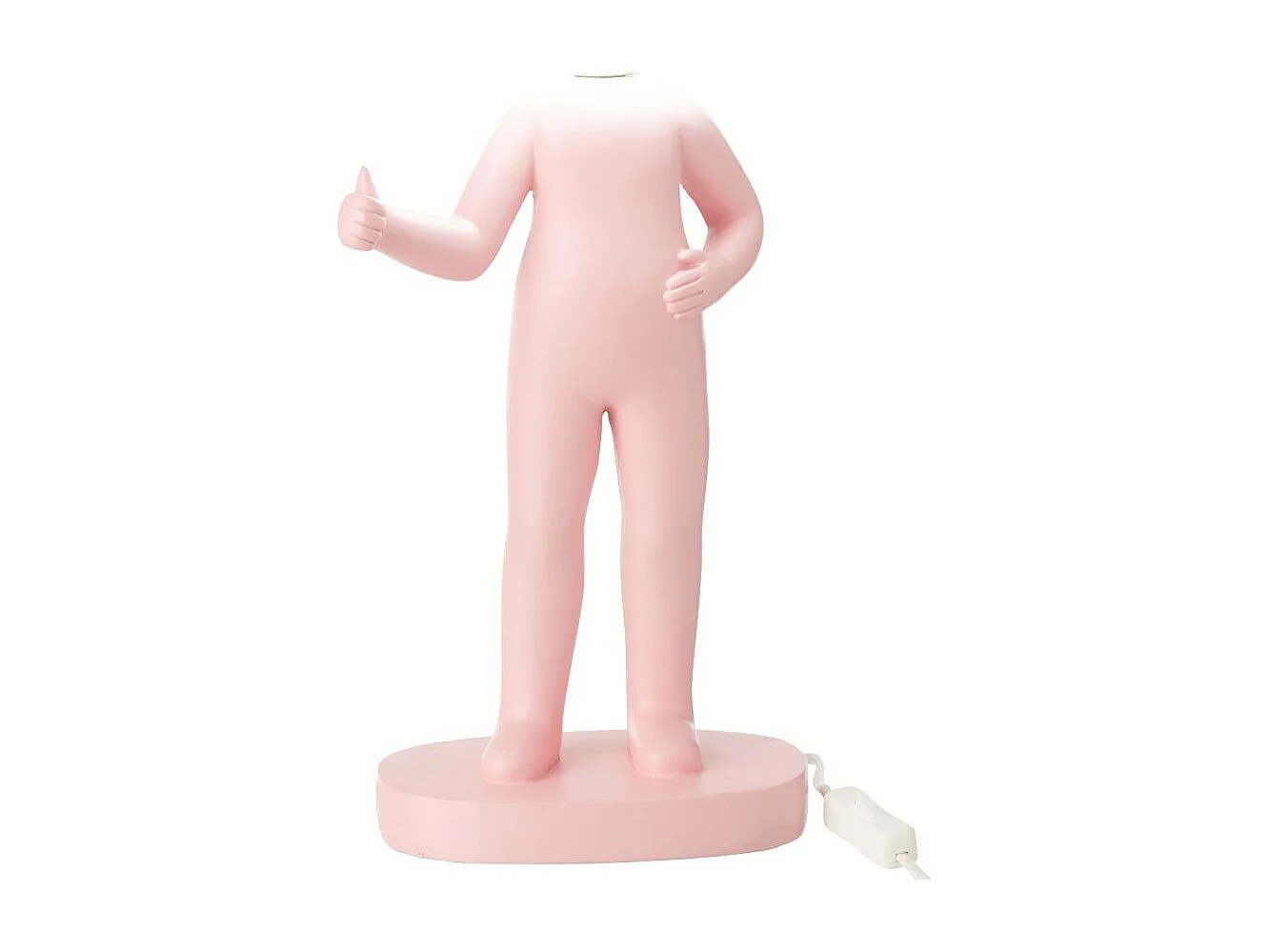 Lampe à Poser en Résine "Pouces" 44cm Rose