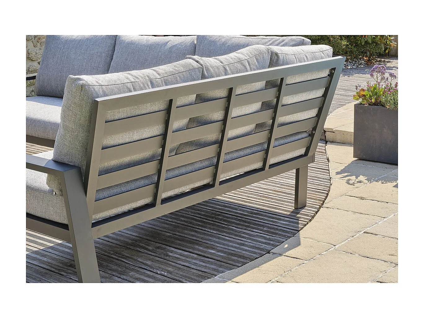 Ensemble Repas de jardin 7 Places "Ibiza" 195cm Gris Anthracite