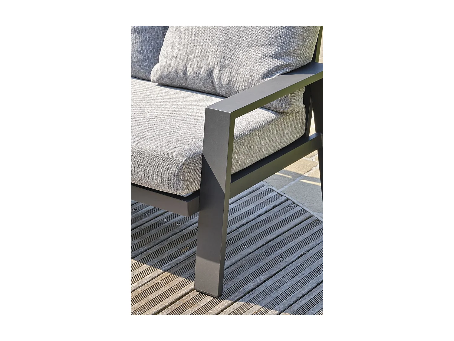 Ensemble Repas de jardin 7 Places "Ibiza" 195cm Gris Anthracite