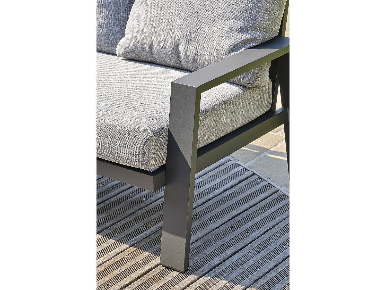 Ensemble Repas de jardin 7 Places "Ibiza" 195cm Gris Anthracite