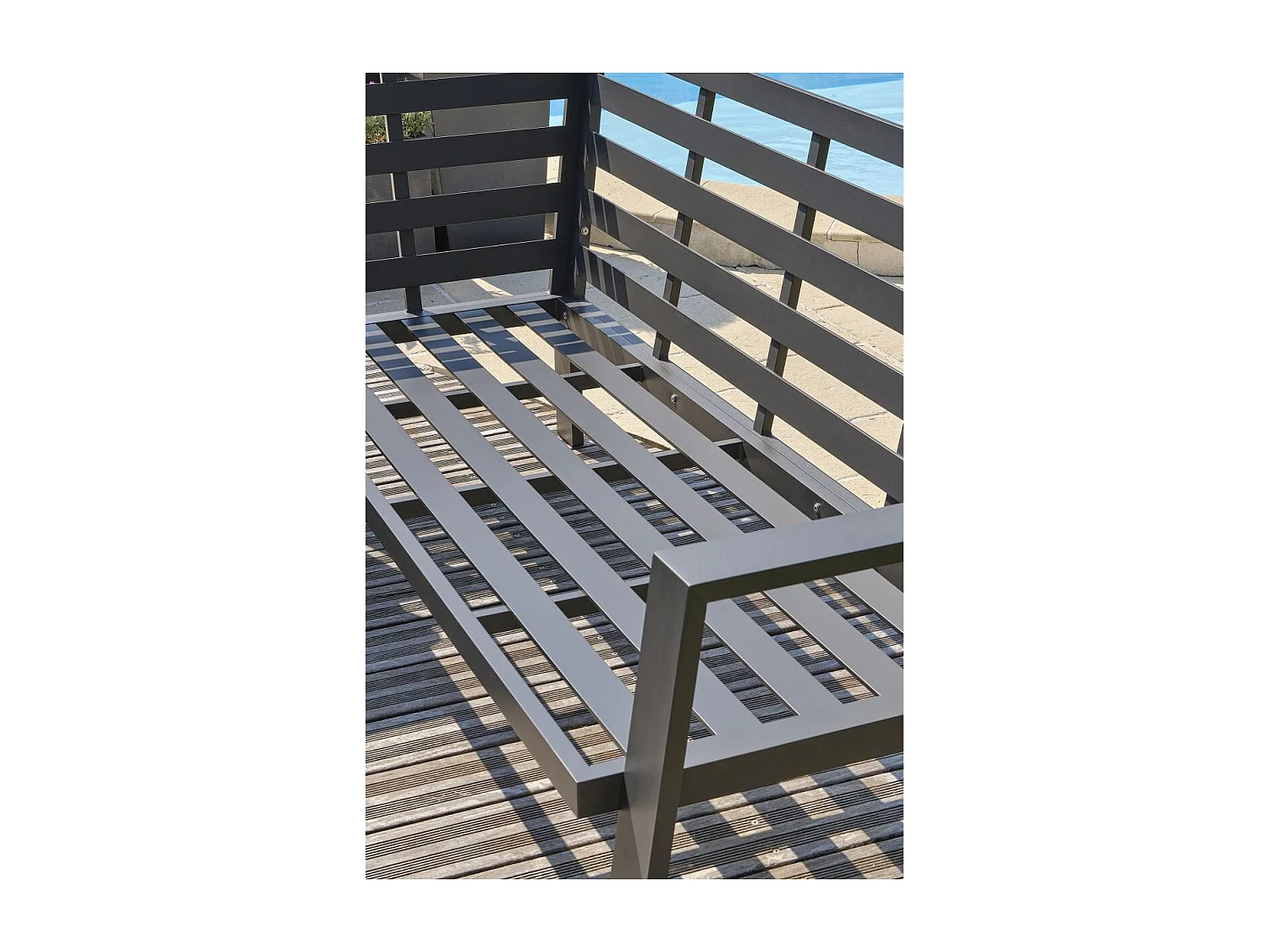 7-Sitzer-Garten-Essgruppe aus Aluminium mit Keramikplatte auf Glas