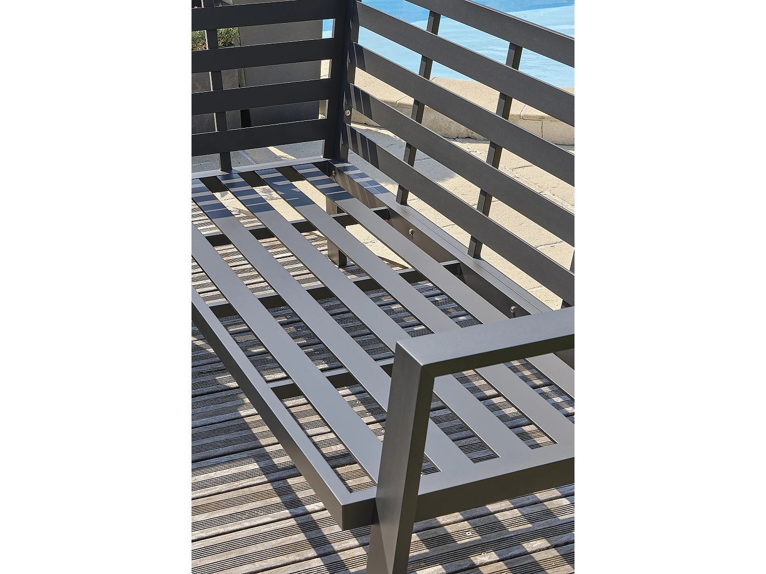 Tuineetset 7 pl aluminium met blad in keramiek op glas - IBIZA