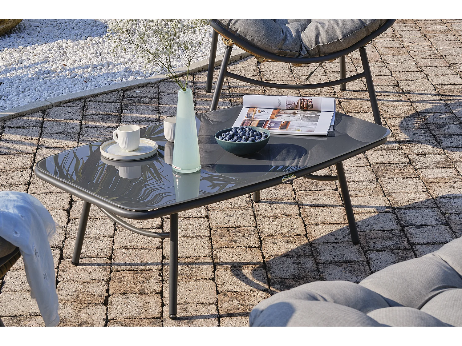 Salotto da giardino 4 posti in resina intrecciata