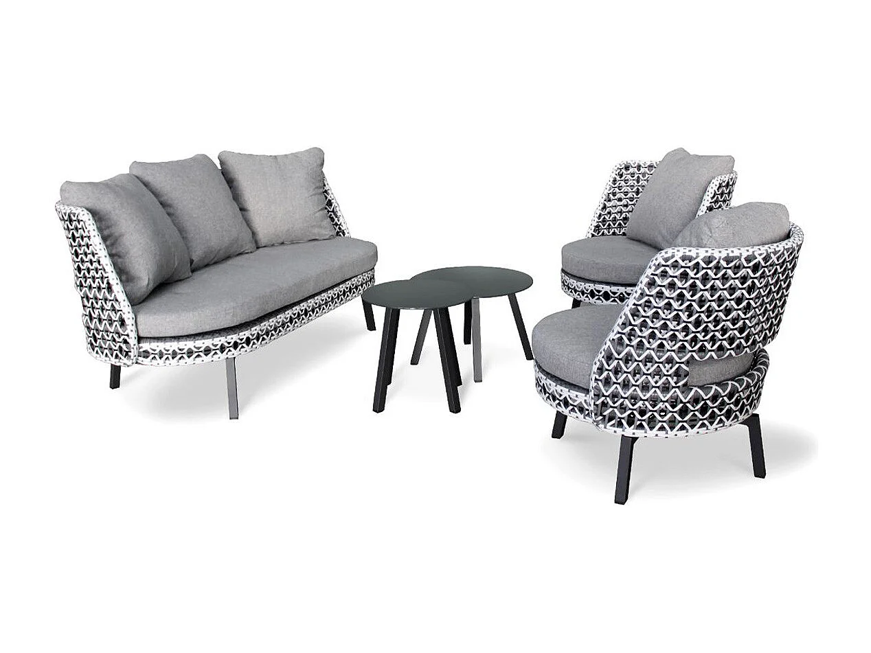 Salotto da giardino 4 posti in alluminio