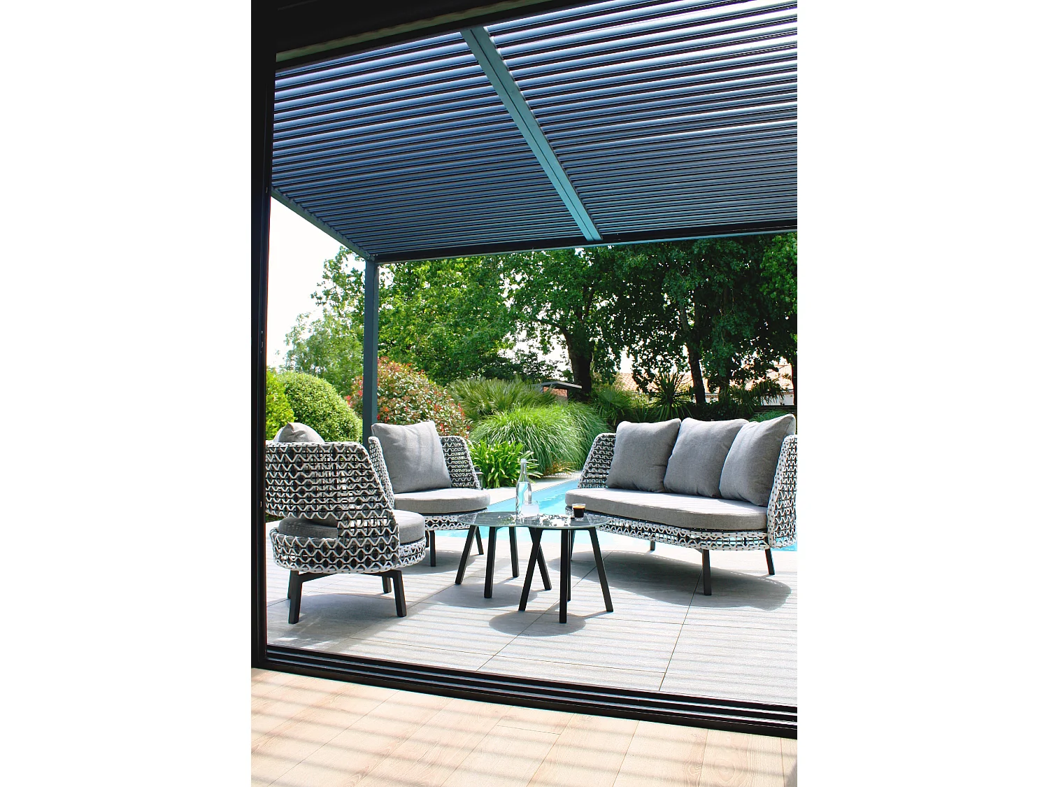 Salotto da giardino 4 posti in alluminio