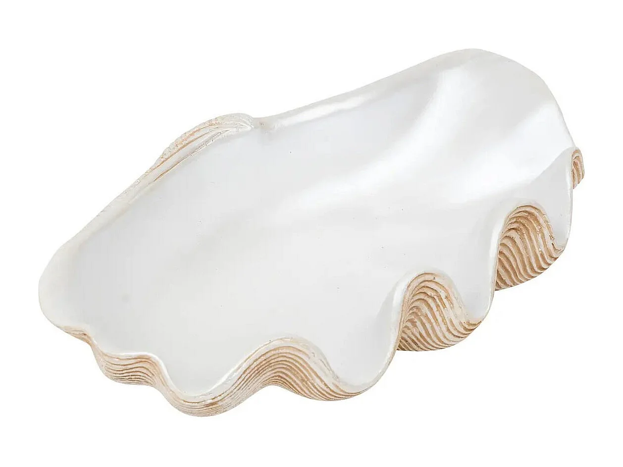 Coupelle Déco en Résine "Océane" 36cm Blanc