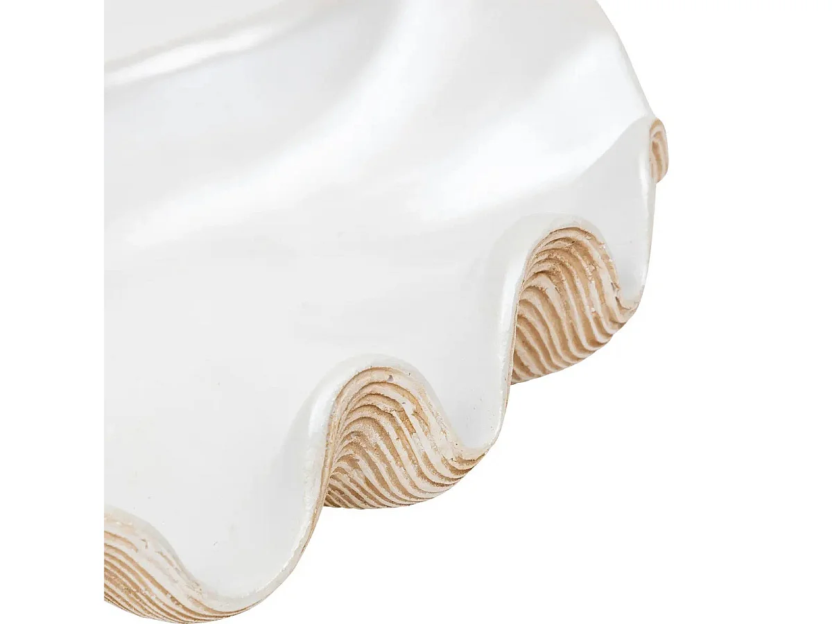 Coupelle Déco en Résine "Océane" 36cm Blanc