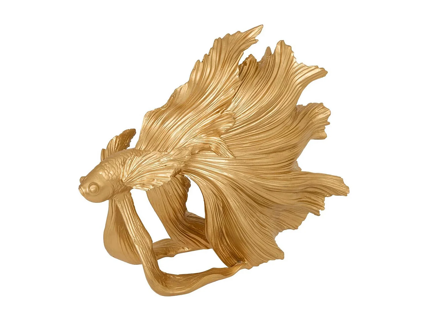 Statuette Poisson en Résine "Jil" 24cm Doré