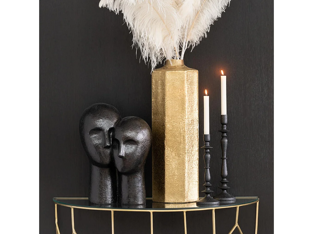 Statuette en Résine "Tête Couple" 42cm Noir