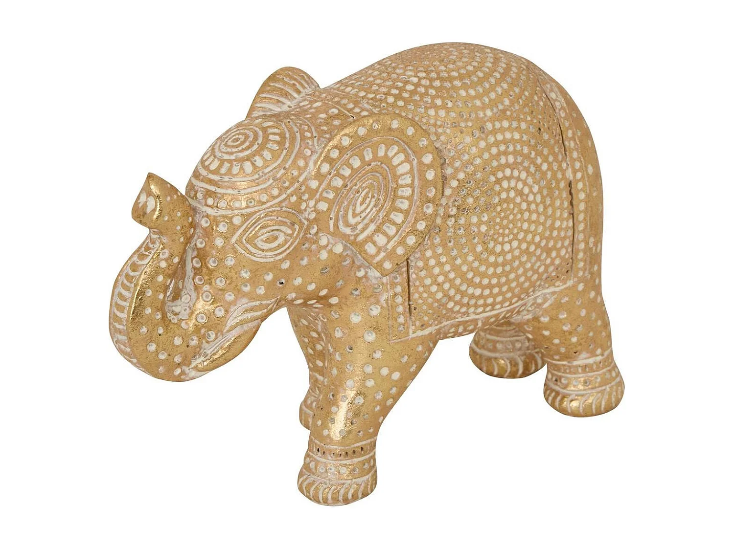 Statuette Éléphant en Résine "Gajaj" 11cm Doré