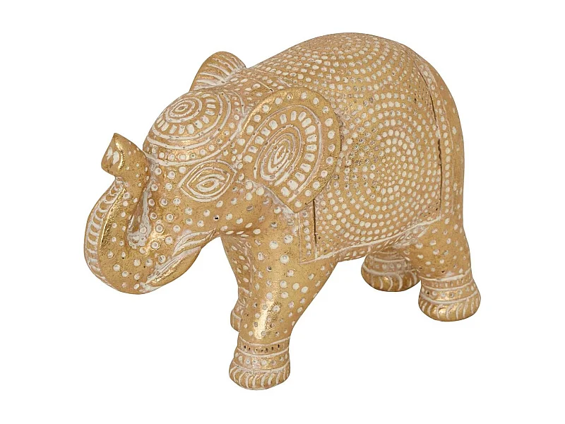 Statuette Éléphant en Résine "Gajaj" 11cm Doré