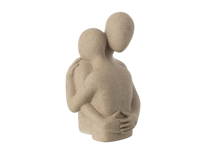 Buste Couple Câlin en Résine "Shawn" 38cm Beige