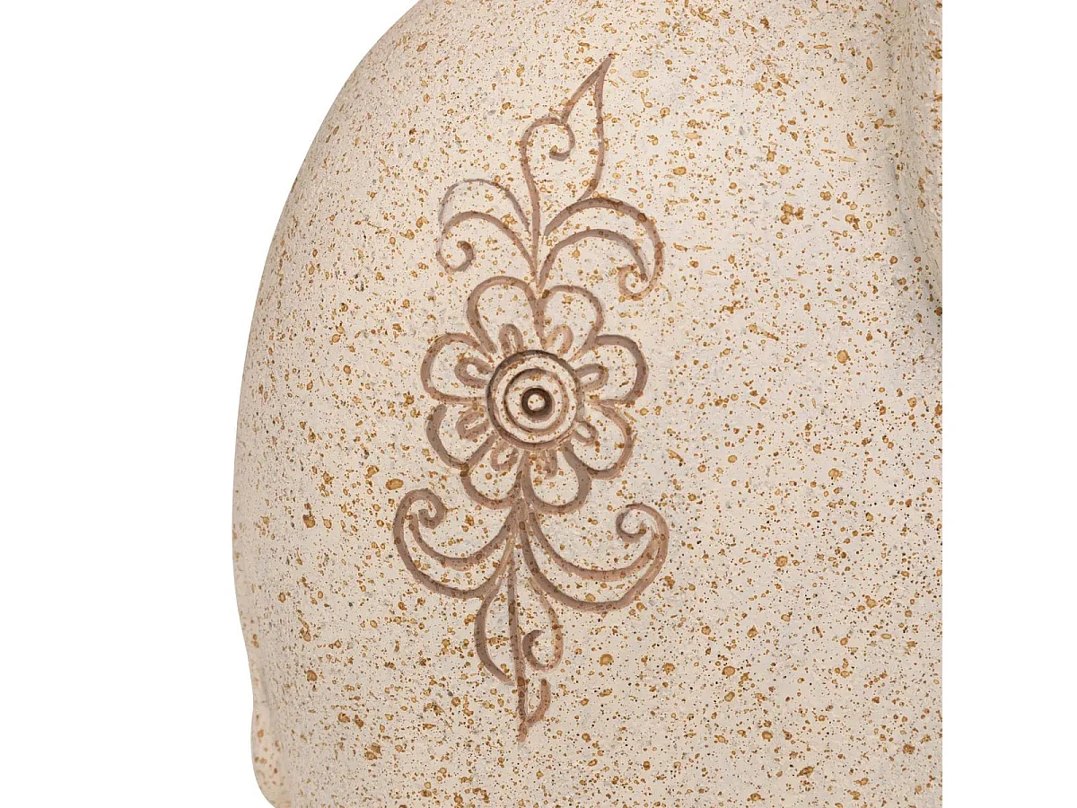 Statuette Éléphant en Résine "Nola" 23cm Beige