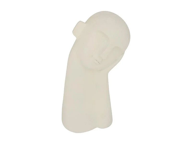 Statuette Visage en Résine "Wonj" 24cm Blanc
